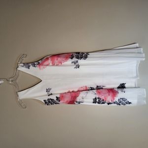 Carre Noir White Floral Chiffon Dress